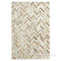 Cowhide leather patchwork luxury hotel carpet area rug